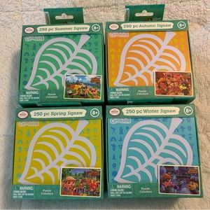 ANIMAL CROSSING 4 SEASONS PUZZLES- SET of 4 **Brand New**